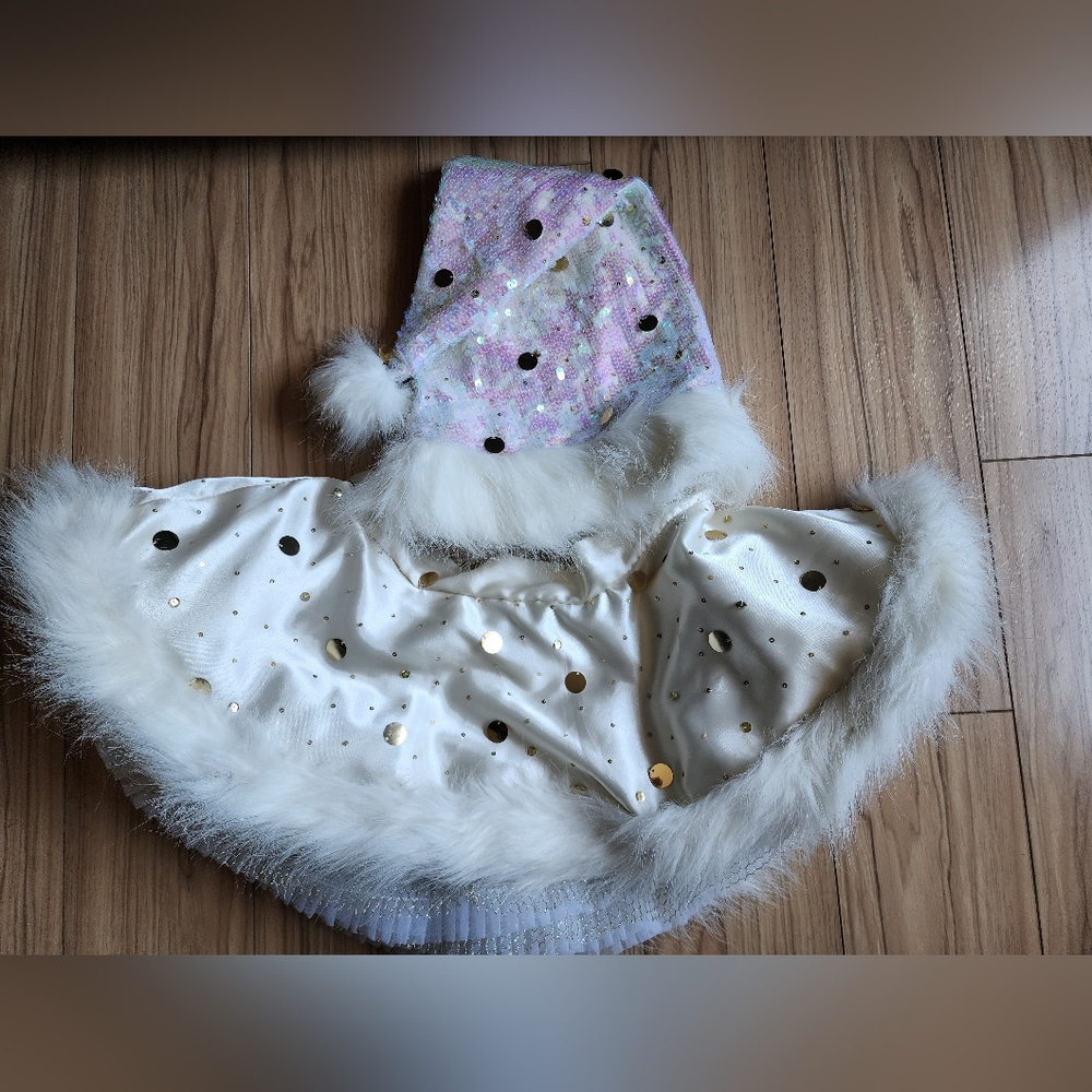 Victoria's Secret Santa Outfit Gold Ivory Iridescent